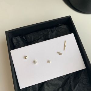 RAISS 5pcs/Set Minimalist Geometri Earrings Set 925 Silver Needle Simple Beans / Zircon Ear Tragus Cartilage Stud Earrings