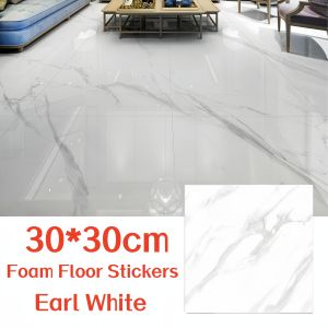 New 30 x 30 cm Vinyl Tile Floor Stickers PVC Foam Marble Texture Self-Adhesive Waterproof Wear Resistant Stickers Home Decoration For Office Kitchen Room Bedroom Dining Room Floor Walls