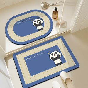 【2 pcs】Bath mats Bathroom diatom mud cartoon cute absorbent floor mat household bathroom bedroom dirt resistant and non slip bathroom floor mat