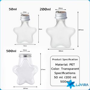 LoviRa Star Shape Bottle Creative Gift Origami Cup DIY Handmade Birthday Gift 50ml 200ml 500ml