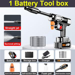 【Free toolkits】Power spray pressure washer Handheld Spray Gun High Pressure Washer 1299VF/999VF Wireless Car Washer Cleaning Cordless Portable High Pump power wash spray gun COD