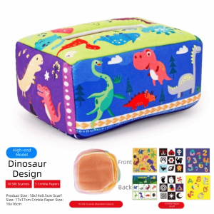 WNV55 Tương tác Đồ chơi Montessori cho bé Vải nhăn Giáo dục Đồ chơi kéo cho trẻ sơ sinh Đồ chơi giác quan Mềm mại Đồ chơi hộp khăn giấy Trò chơi trẻ em