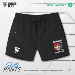 : Moral Flat-Man Short-Celana Pendek-Sunmori-Celana Hitam - Kolor hitam Sunmori