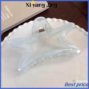 XYJ Flash Sale Home Ngọt Ngào Kem Màu Xanh Nơ Năm Cánh Sao Tóc Clip Hình Học Tóc Claw Cho Phụ Nữ Thanh Lịch Bowknot Cua Barrettes Tóc Phụ Kiện