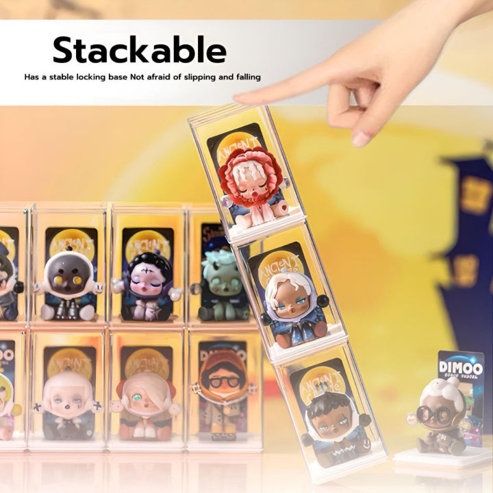 6PCS Popmart Display Box Transparent Lego Ornaments Display