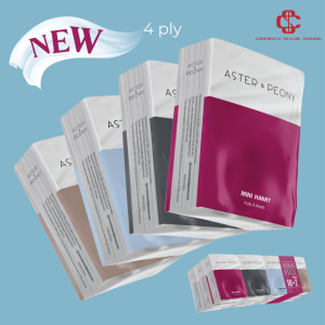 ASTER & PEONY 4-Ply Premium Mini Hanky Tissue Soft Comfort Single Pack