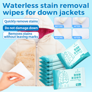 Down jacket cleaning wipes waterless