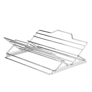 ZZSA 1pc Stainless Steel Adjustable Folding Oven Baking Barbecue Line Rack 6B2Z9