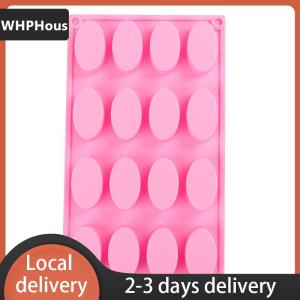 [COD] WHPHous Ship within 24 hours 16 Cavity Oval Shape Soap Bake Mold Silicone Mould Tray Homemade Craft