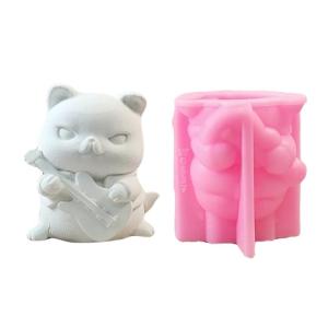 3D Guitar Mèo Khuôn Làm Bằng Tay khuôn silicon khuôn xà phòng Trang Trí Khuôn Mẫu Đúc Động Vật Khuôn Mẫu đồ dùng thủ công