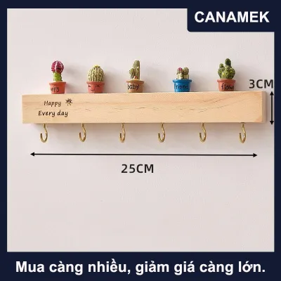 【CANAMEK】 Chìa Khóa lưu trữ giá lối vào tường gắn gỗ rắn không đục lỗ nhập tường móc chìa khóa cửa sáng tạo trang trí giá