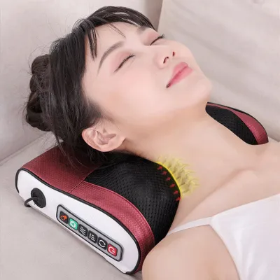 Máy Massage Cổ Vai Gáy Mát Xa Cầm Tay Máy Masage Hồng Ngoại Toàn Thân Lưng Chân Tay Gối mát xa 20 bi toàn thân giảm mỡ có hồng ngoại 6 key xung điệ