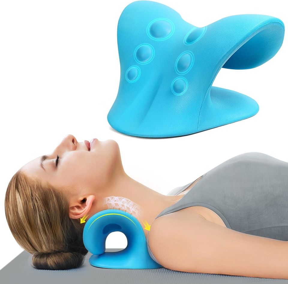 Neck Stretcher for Pain Relief Neck and Shoulder Relaxer Cervical Traction Device Pillow for Muscle Relax and TMJ Pain Relief