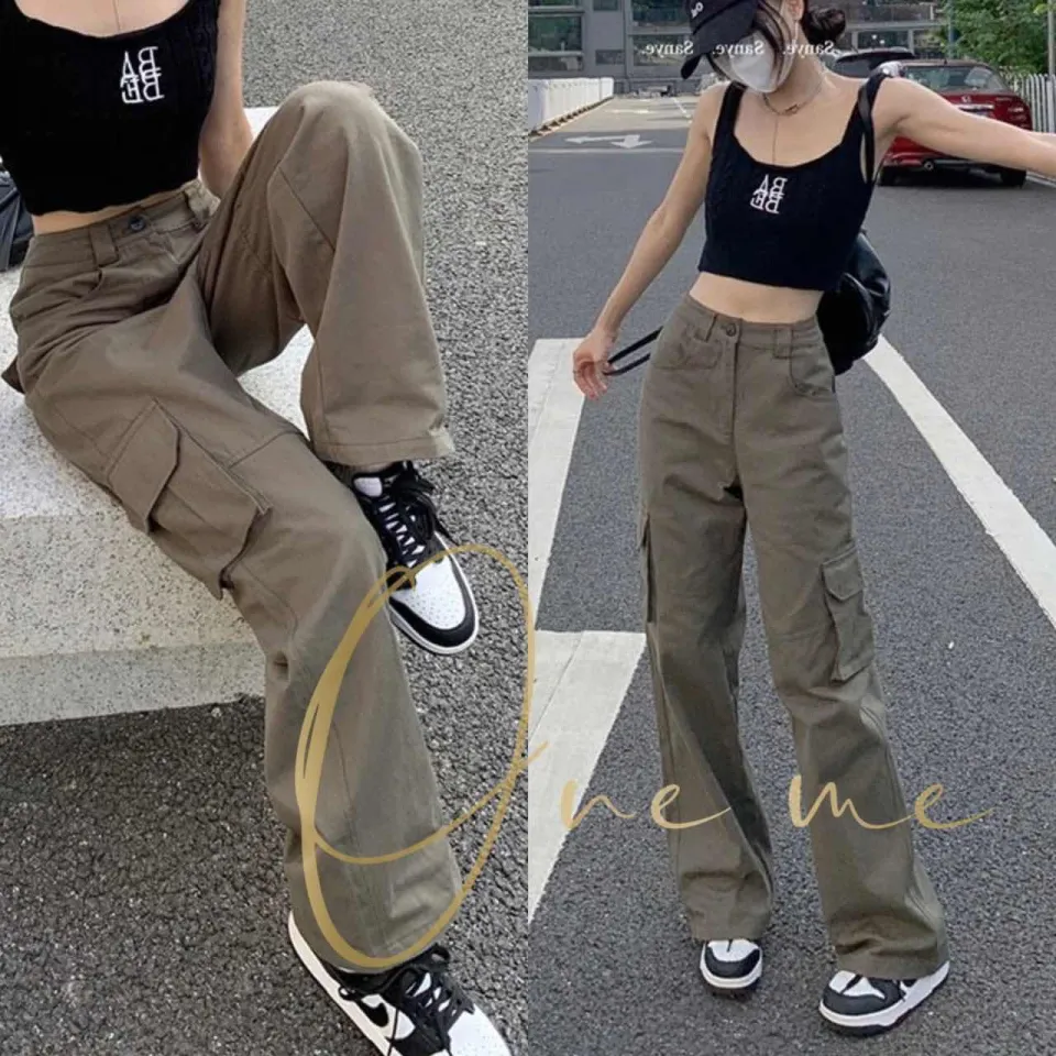 Unisex 6 Pocket Cargo Pants Straight Cut Pants Casure Fit Women Men Outfit