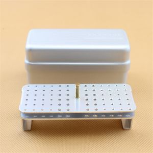 72 Hole Dental Sterilization Box Autoclave Box Burs Endo File Holder Polished Drill Stand