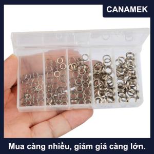 【CANAMEK】 200 250pcs 5 kích thước thép không gỉ câu cá chia Nhẫn cường độ cao lớn độ bền kéo lực lượng thu hút kết nối Vòng thiết lập thiết bị đầu cuối giải quyết