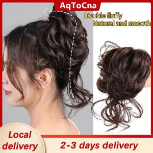 [COD] AqToCna Ship within 24 hours Synthetic Hair Bun Chignon Messy Curly Gripping Clip Hairpin Elastic Scrunchy False Hair Pieces For Women Hairpins