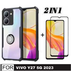 PROMO PAKET 2 INC 1 CASE VIVO Y27 4G 2023 / VIVO Y27 5G 2023 / VIVO Y16 2022 Ultra Slim Shockproof Transparent Premium Softcase Anti Fall CINCIN RINKG