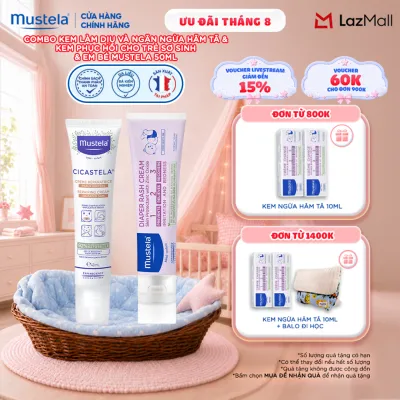 Combo Kem Làm Dịu và Ngăn Ngừa Hăm Tã & Kem Phục Hồi Cho Trẻ Sơ Sinh & Em Bé Mustela 50ml