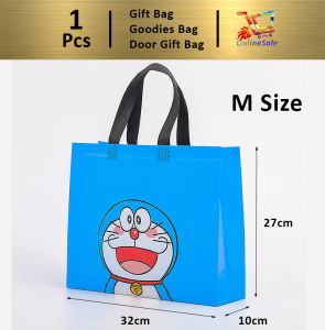 Doraemon Non Woven Blue Fabric Bag Goodies Bag Gift Bag (139) Doraemon Tote Student Kindergarten Children Kids School Birthday Storage Packaging Beg