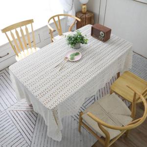 Loftyan Pastoral Crochet Hollowed Cotton Woven Table Cover