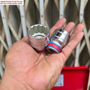 Đầu tuýp trắng ngắn 1/2" 12 cạnh hệ inch size 5/16 TỚI 1-1/4" Kingtony 433036SR