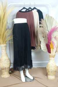Berlin Skirt Rok Tutu Polos Panjang Bolak Balik Plisket Bahan Lycra Import