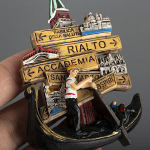 Creative Road Sign Venice Water City Travel Souvenirs 3D Painted Home Decor Magnetic Refrigerator Magnet