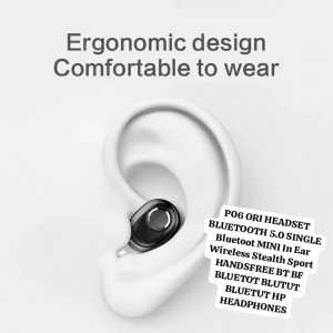 P06 HEADSET BLUETOOTH 5.0 SINGLE Bluetoot MINI In Ear Wireless Stealth Sport HANDSFREE BT BF BLU