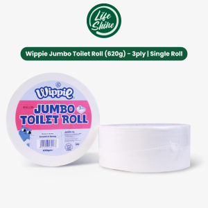 Wippie 3 Ply Soft Strong Absorbent Jumbo Toilet Roll Tissue (620g/roll)