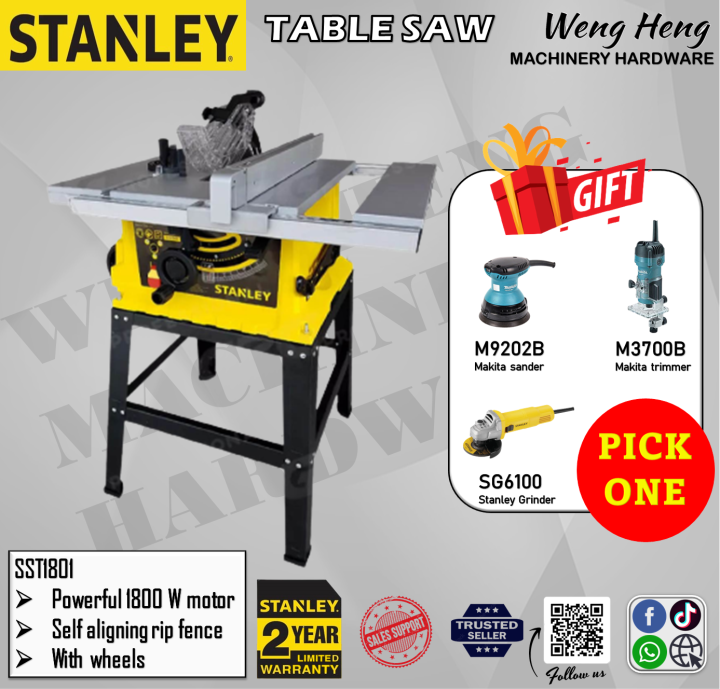 100 Genuine Stanley Table Saw with Frame 10" 1800W 4800/ min Model