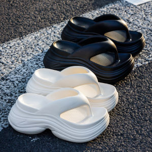 [Free Shipping] Thick-Soled Height-Increasing Flip-Flops For Women 2025 New Summer Fashion High-Heeled Non-Slip Suitable For Outdoor Wear And Beach Use
