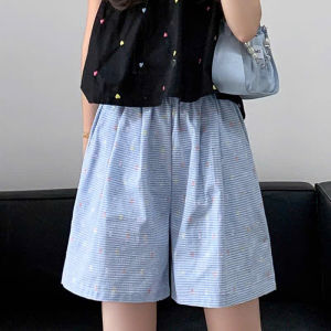 Quần Short Nữ Cạp Chun Hoạ Tiết Chấm Bi Chất Thoáng Mát Cho Mua Hè T000S