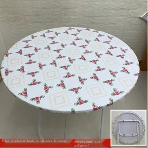 Plastic Round Table Set On The Back Of Elastic Waterproof And Oil Proof Hot Disposable Easily Wipe Fixed Cloth