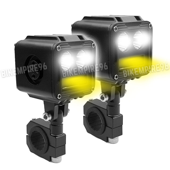 1Pair Heavy Duty P52 Waterproof 7 mode Motorcycle LED Spotlights with