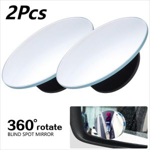 2Pcs Blind Spot Mirrors 360 Degree Car Blind Spot Rear View Mirror Ultrathin Wide Angle Round Convex Car Reverse Auxiliary Mirror for Cars SUV and Trucks