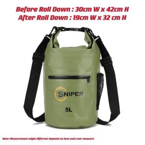 LAZ035)HIGH QUALITY 5L 10L 20L 30L SNIPER WATERPROOF BAG IP X6 DRY BAG OUTDOOR BAG Backpack(Two Straps) With Side Pocket