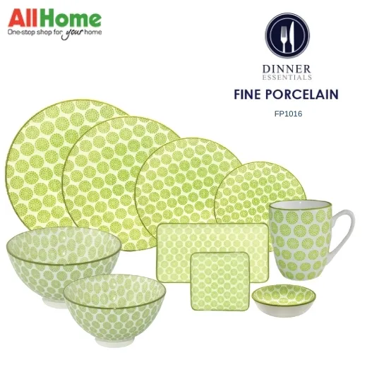 Dinner%20Set%20Essential%20Decorative%20Printed%20Soup%20Bowl%205.38"%20Green%20Circles%20-%20Image%202