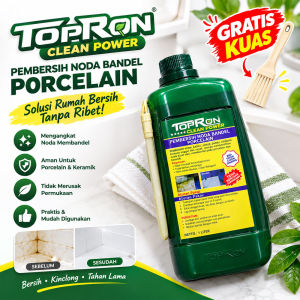 GRATIS KUAS - TOPRON CLEAN POWER / PEMBERSIH NODA BANDEL PORCLEIN / PEMBERSIH KERAMIK 1 LITER