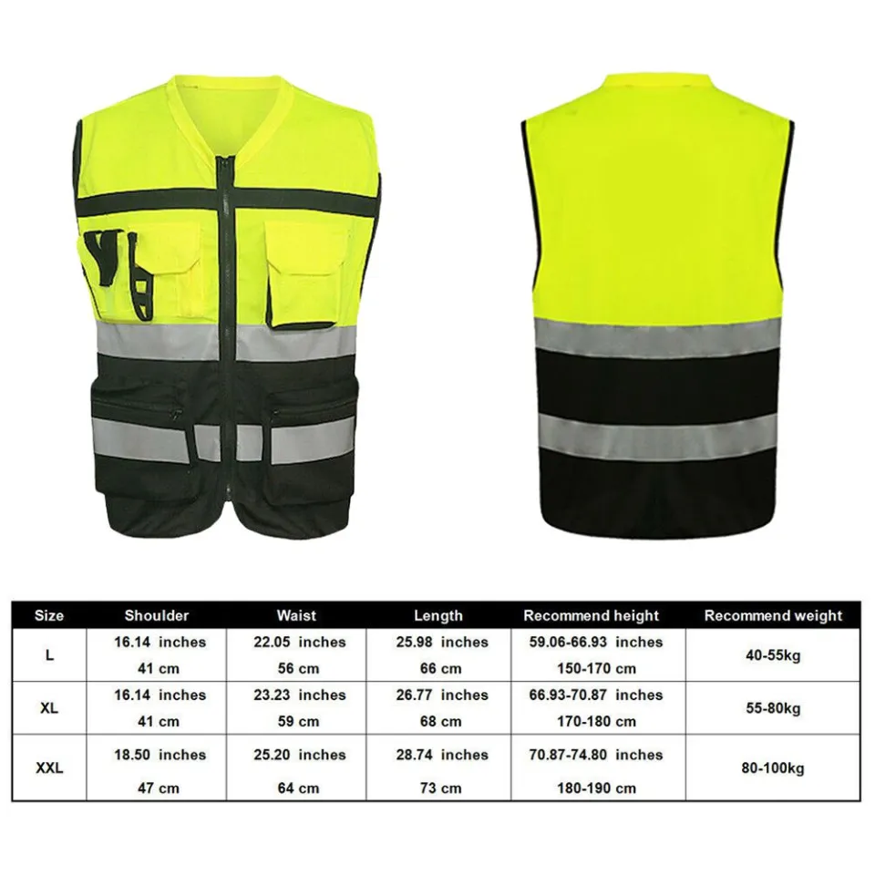 BBWENDY High Visibility Universal Warning Construction Traffic with Pocket  Working Clothes Reflective Safety Jacket Waistcoat | Lazada Singapore