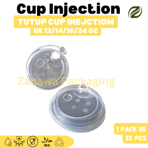 Tutup Cup Injection Tebal 12 14 16 24 Oz - Harga 1 Pack  isi 25 Pcs
