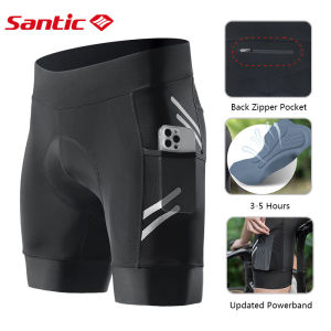 Santic Quần đùi đạp xe cho nam có đệm 4D có túi thoáng khí phản quang nhanh khô KM3C05173H