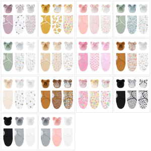 ผ้าเช็ดตัวโรงพยาบาลเด็กหญิงเด็กชายผ้าห่มเด็กสำหรับทารกแรกเกิด Topi Bonnet 3ชุดหมวกผูกโบว์