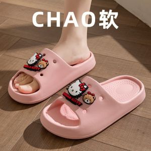 Sanrio Cinnamoroll Hello Kitty Anime Kawaii Pvc Slippers Women Summer Cute Kuromi Bathroom Casual Shoes Lovely Gifts for Kids