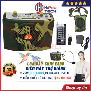 Loa Bẫy Chim E898 Bluetooth Cao Cấp Điều Khiển Từ Xa 1Km Kiêm Máy Trợ Giảng Tặng Mic Trợ Giảng Có Dây 90K-H2pro Tech