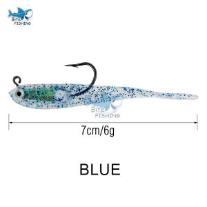 Soft Plastic Lure 7cm/6g Split Tail Lead Fish Swimbaits With Hooks Silicone Artificial Fishing