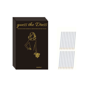 Black Gold Foil Bridal Shower Game Set With Smooth Writing White Pencils Set for Bridal Shower Party Gathering