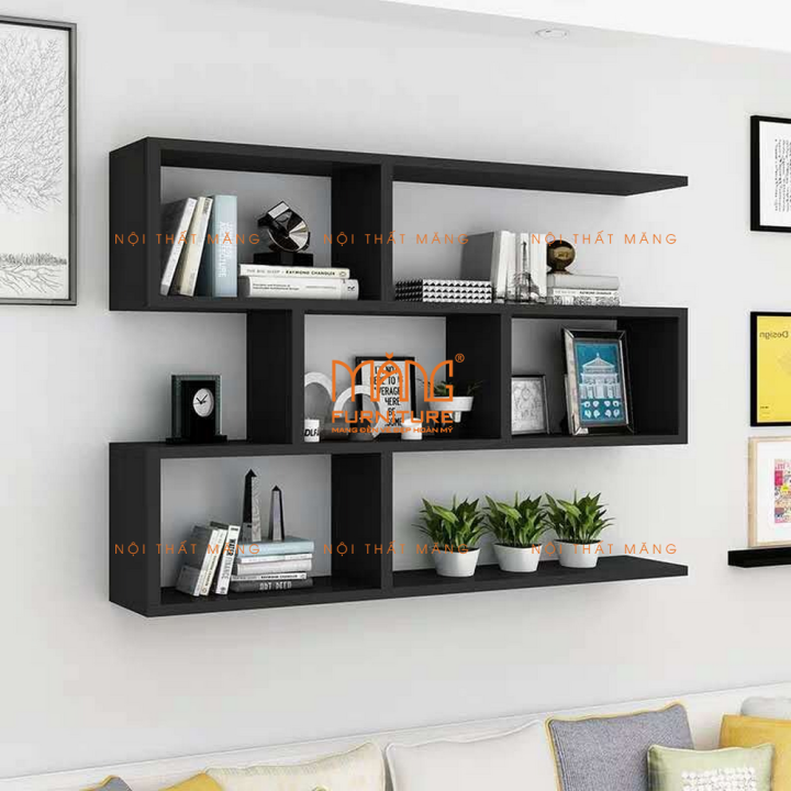 kệ sách treo tường gỗ chữ s 3 tầng lớn, đa năng nhiều ngăn mẫu ks12 ...