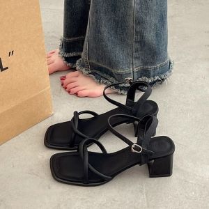 [Free Shipping] White Open-Toe Single-Strap Sandals A New Summer Style For Women Perfect With Dresses And With A High Heel For An Elegant Look