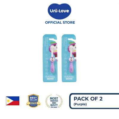 Uni-Love Infant to Toddler Toothbrush (0-2 Years Old) PURPLE Pack of 2